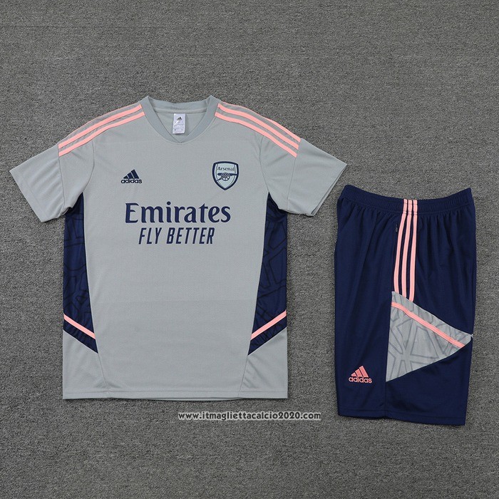 Tuta da Track Arsenal Manica Corta 2022 2023 Grigio - Pantalon Corto